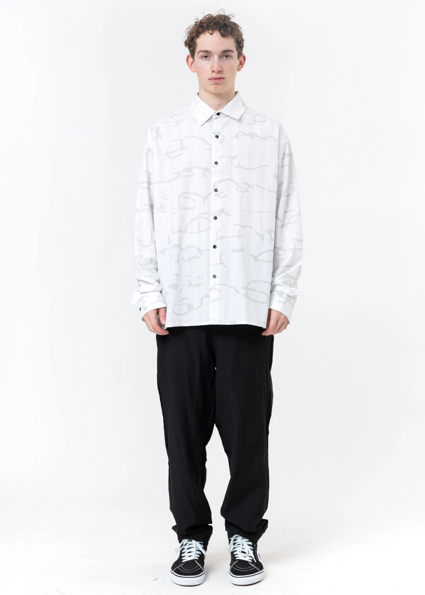 Black Relaxed Crinkled Trousers