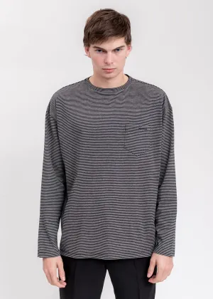 Black Striped Round Tee
