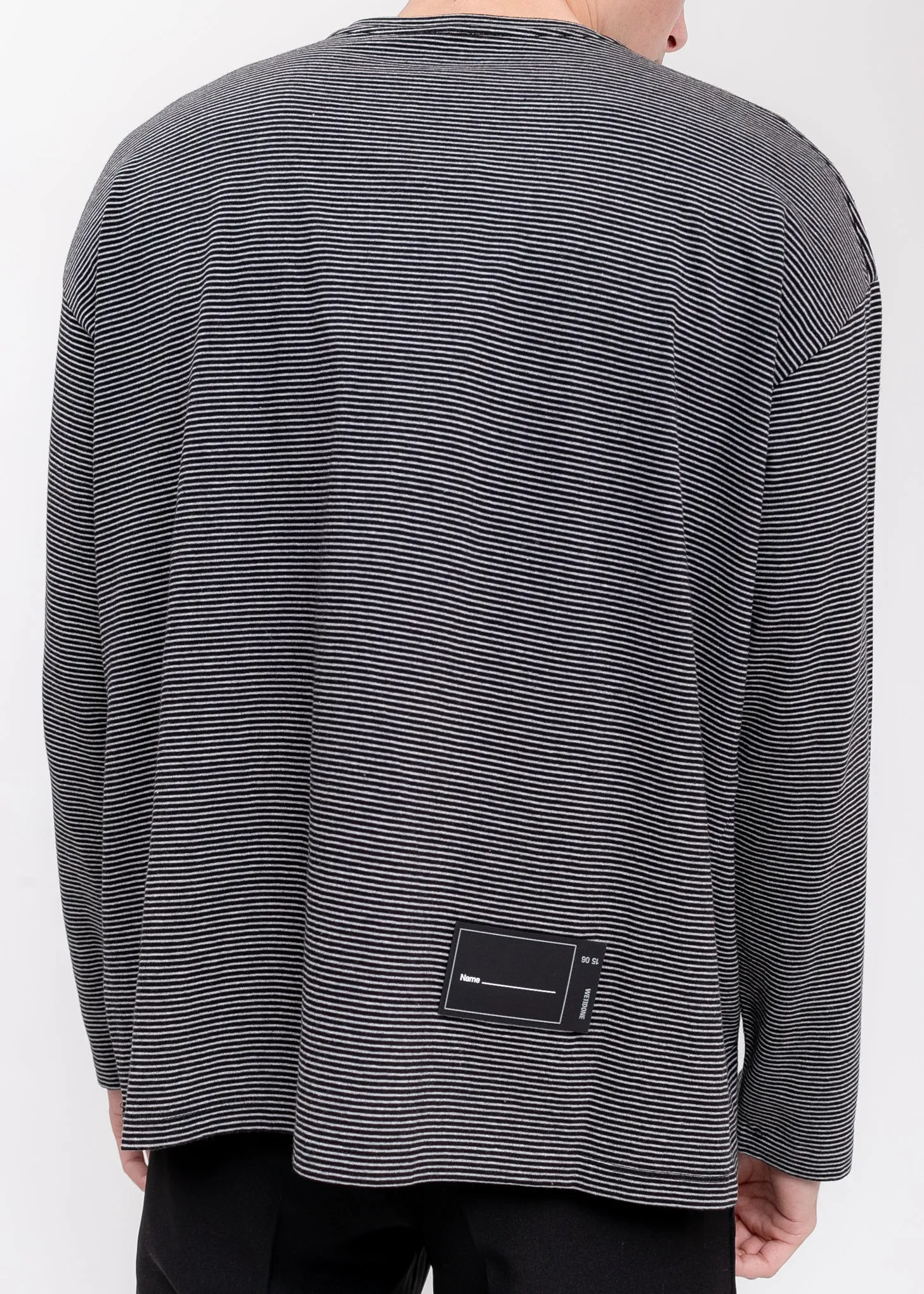 Black Striped Round Tee