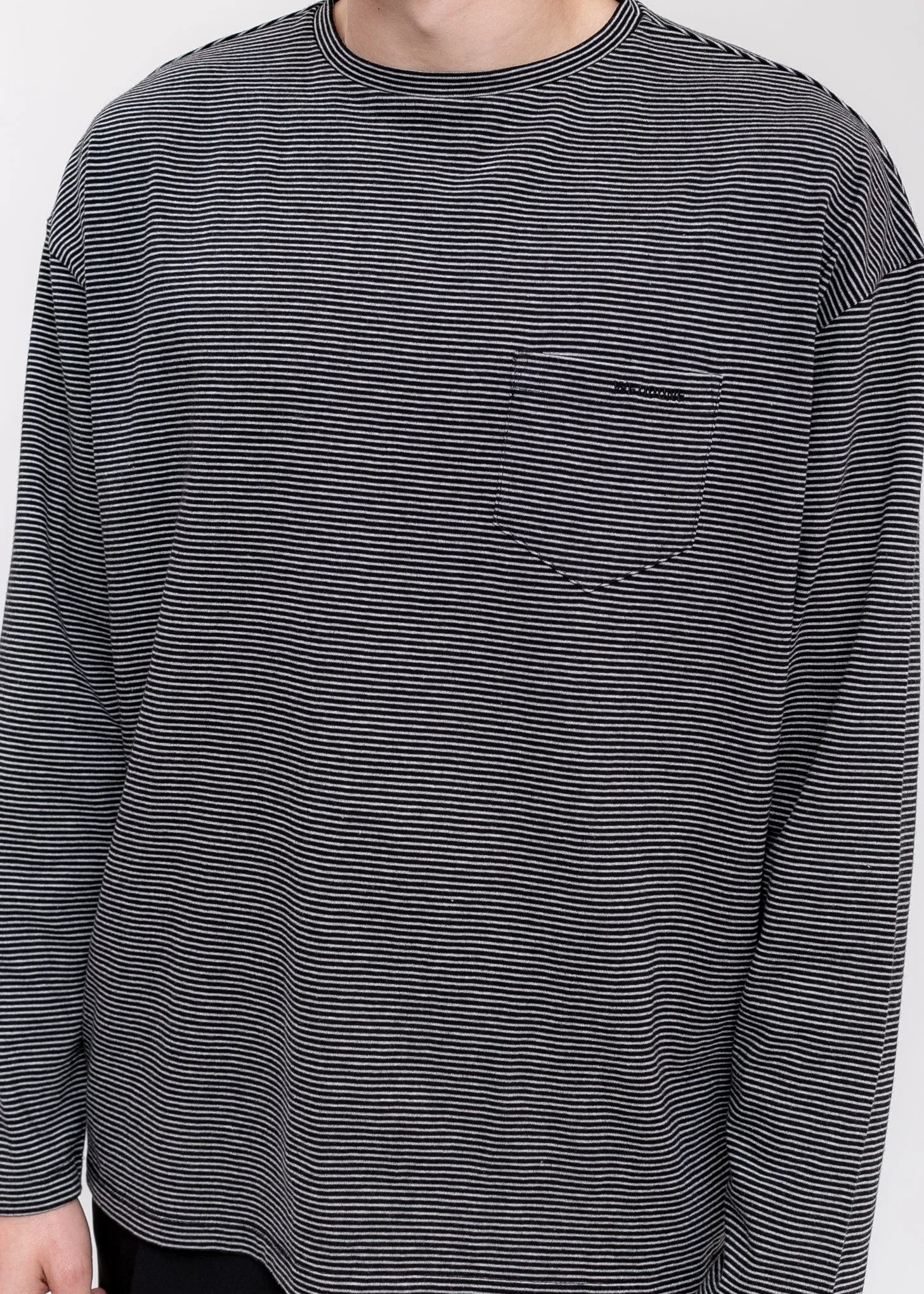 Black Striped Round Tee