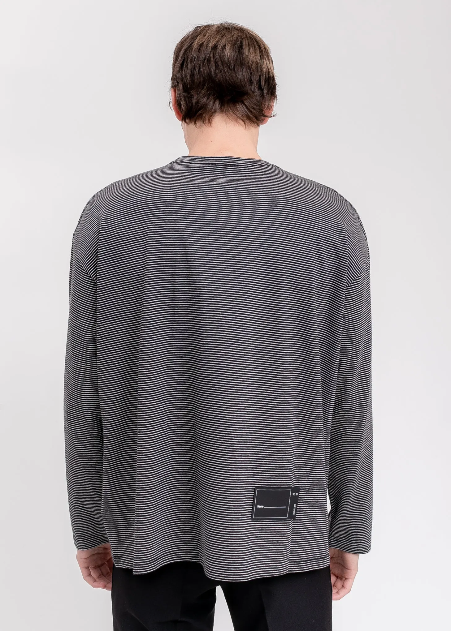 Black Striped Round Tee