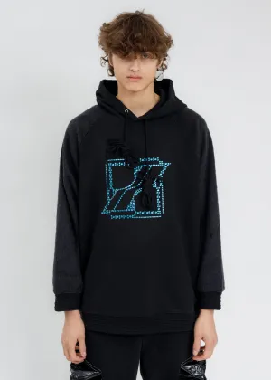 Black Washed Mohair Hoodie