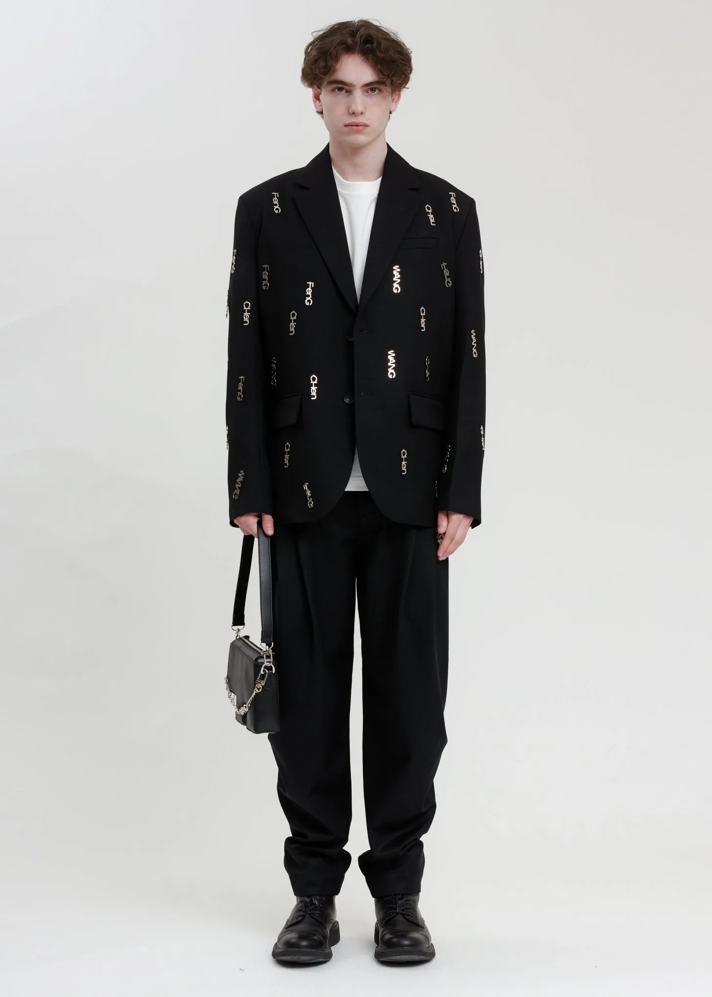 Black with Metal Logo Plate Blazer