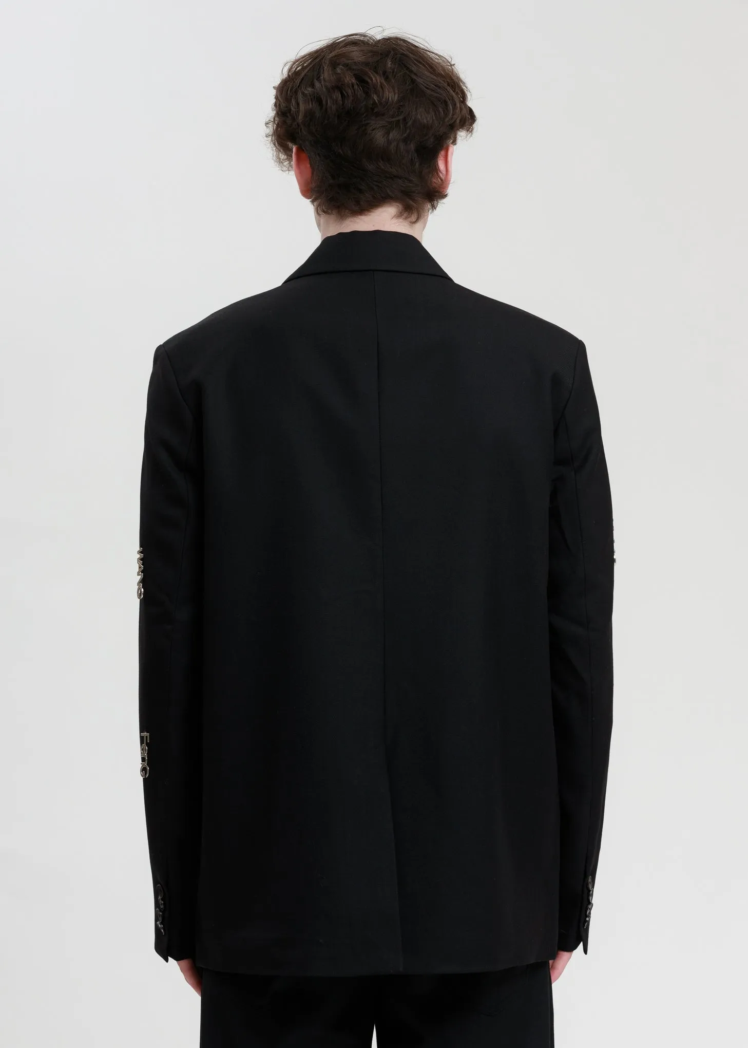 Black with Metal Logo Plate Blazer