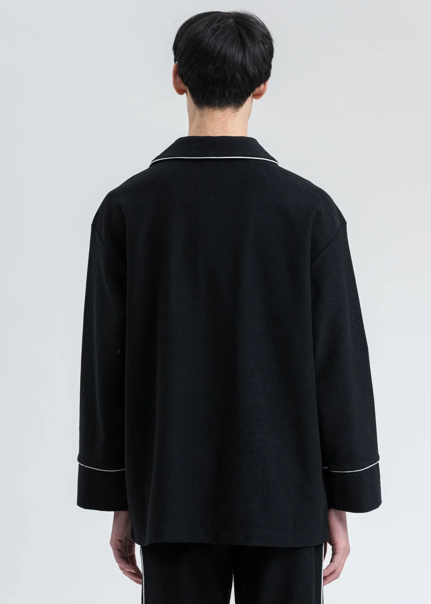 Black Zurry Pyjama Top Long Sleeve