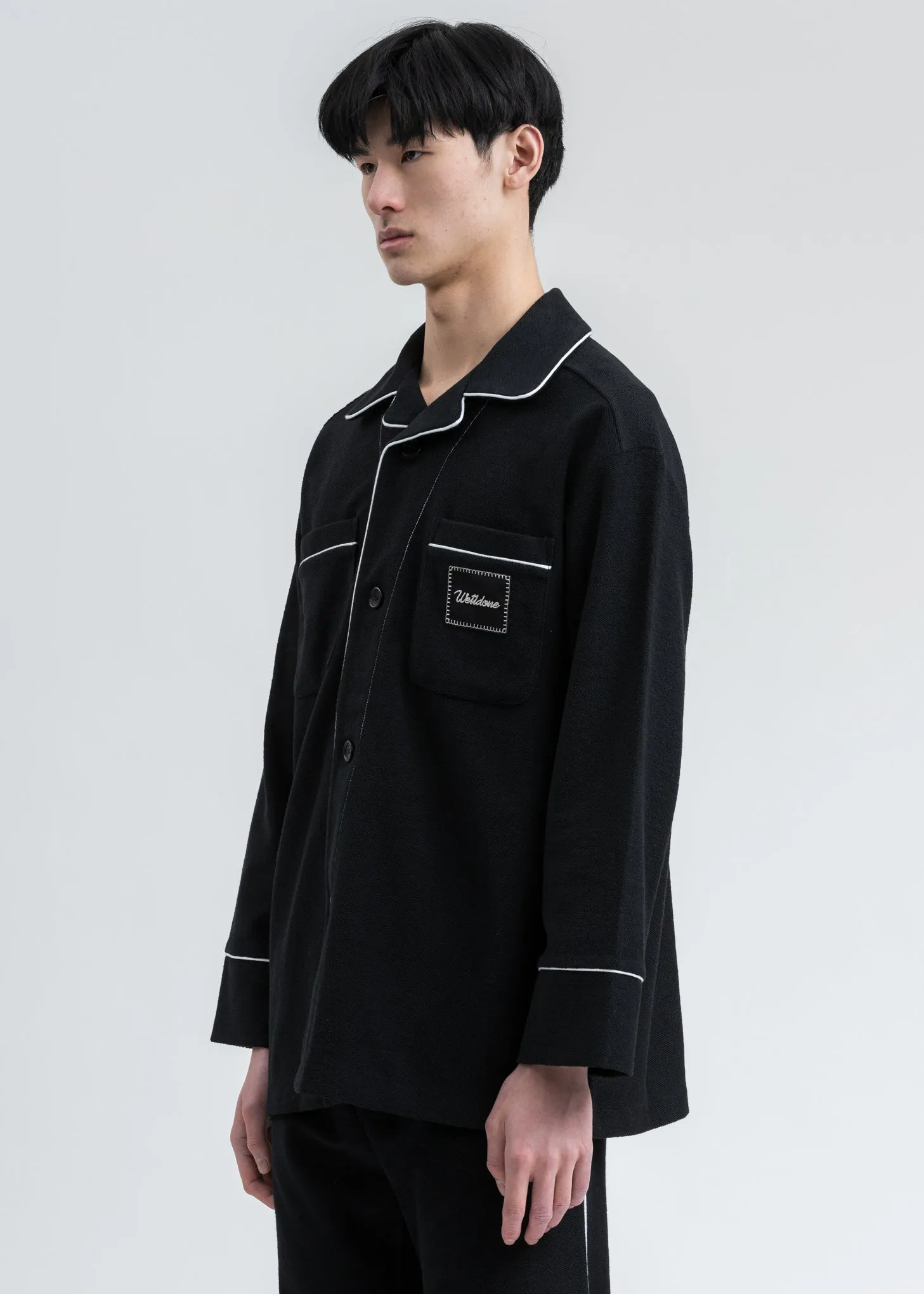 Black Zurry Pyjama Top Long Sleeve