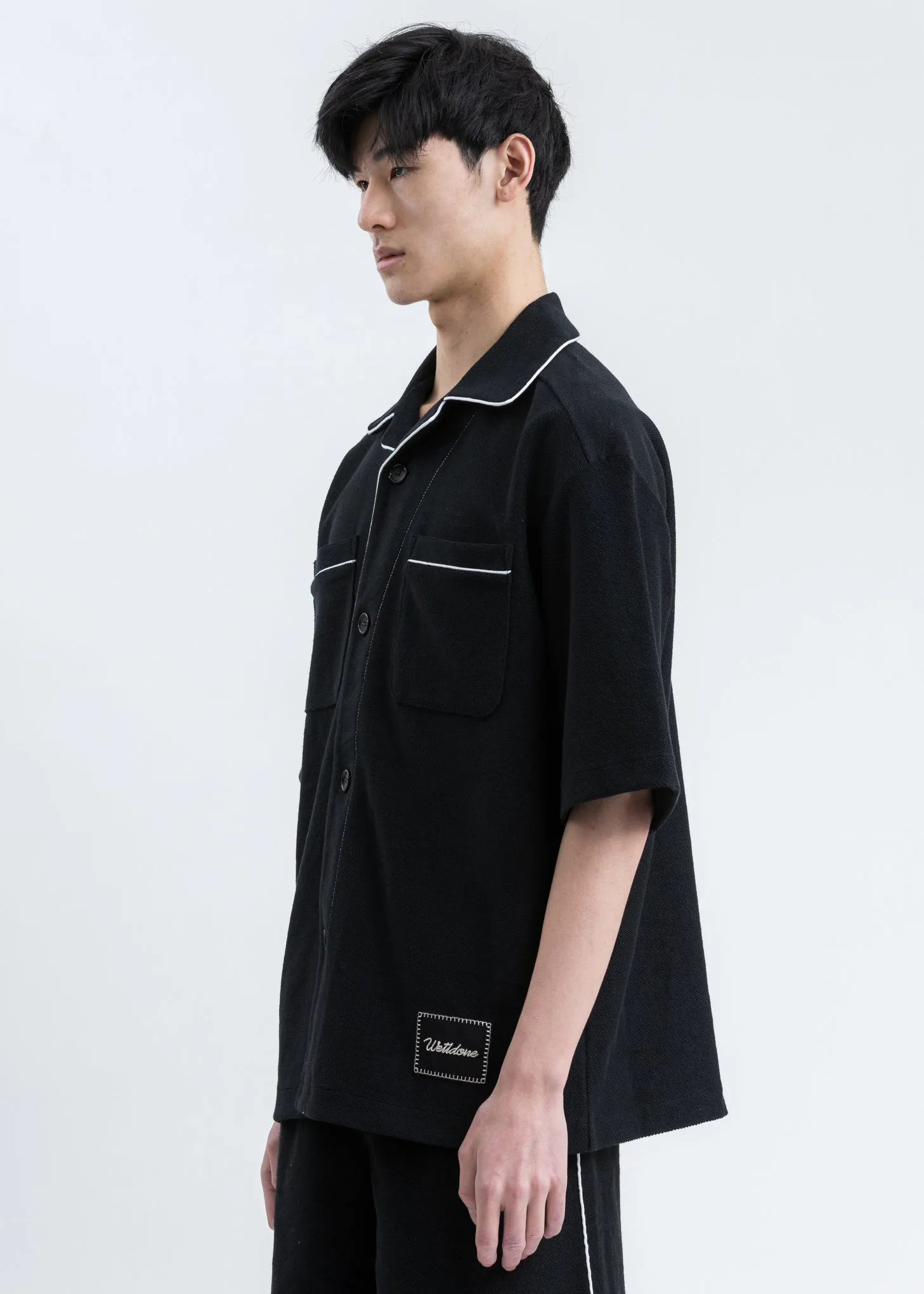 Black Zurry Pyjama Top Short Sleeve