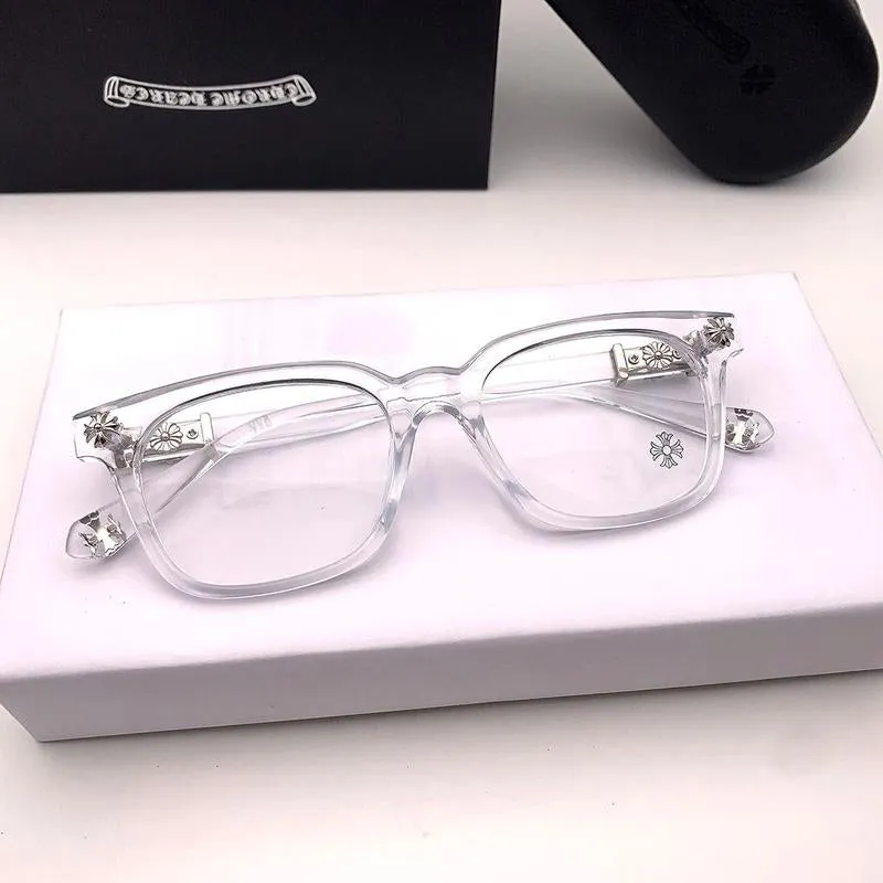 Bold Chrome Heart Glasses - Stylish Light Blocking and Anti-Dust Eyewear, Unisex Fashion Accessories Clear Durable