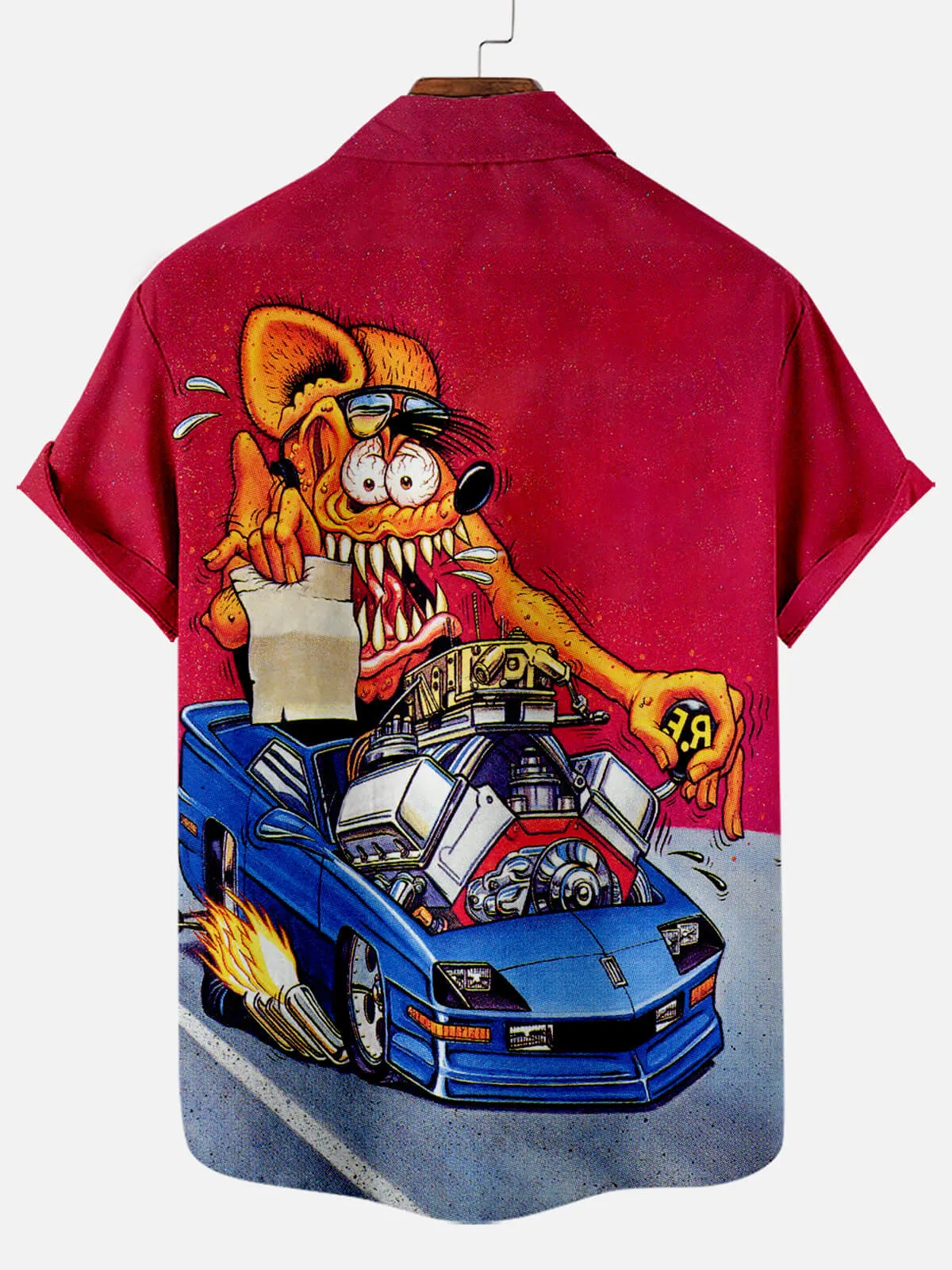 Car Anime Series Rat Fink Short Sleeve Graphic Tee