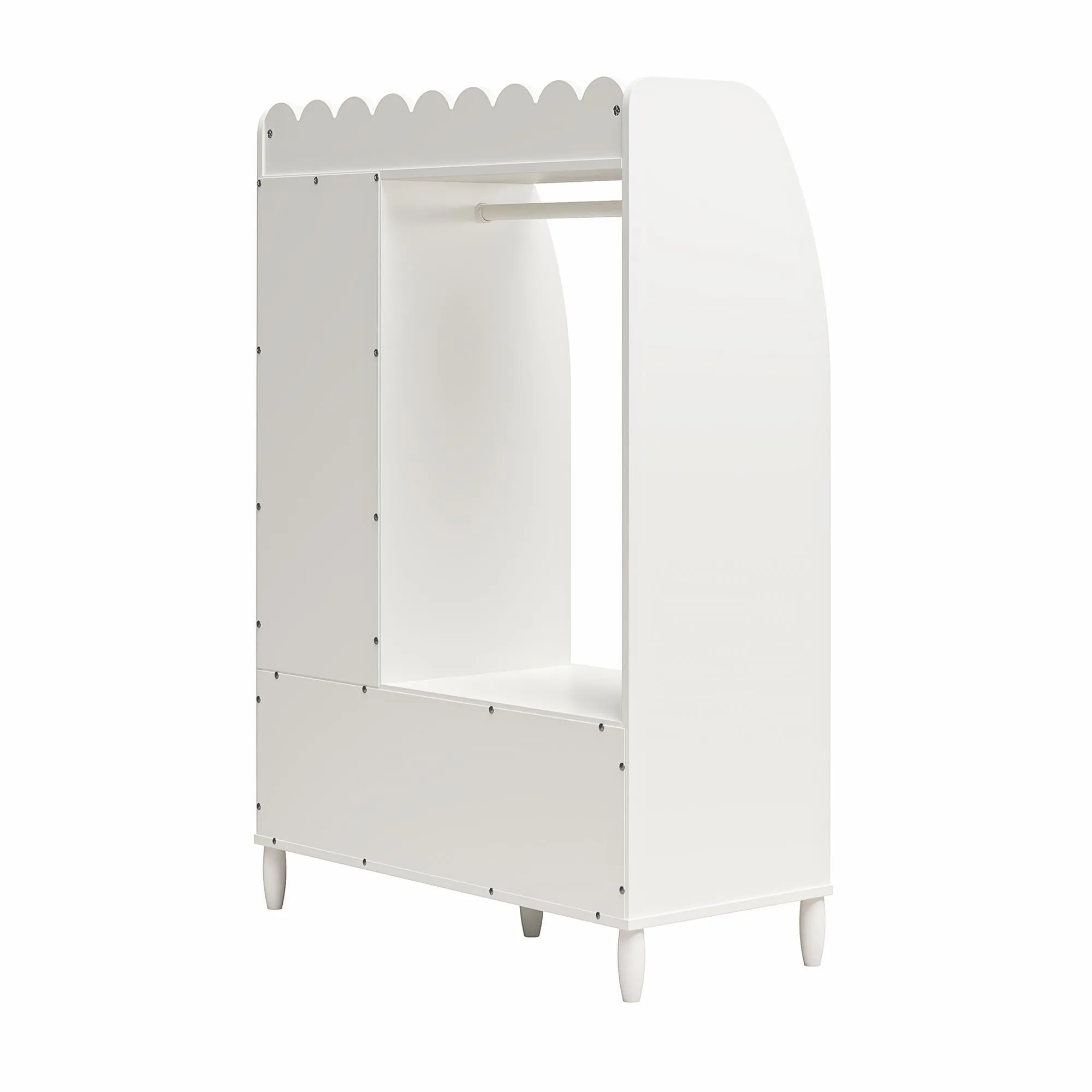 Cloud Kids Dress Up Storage and Clothing Rack with Toy Organizer and Shelves