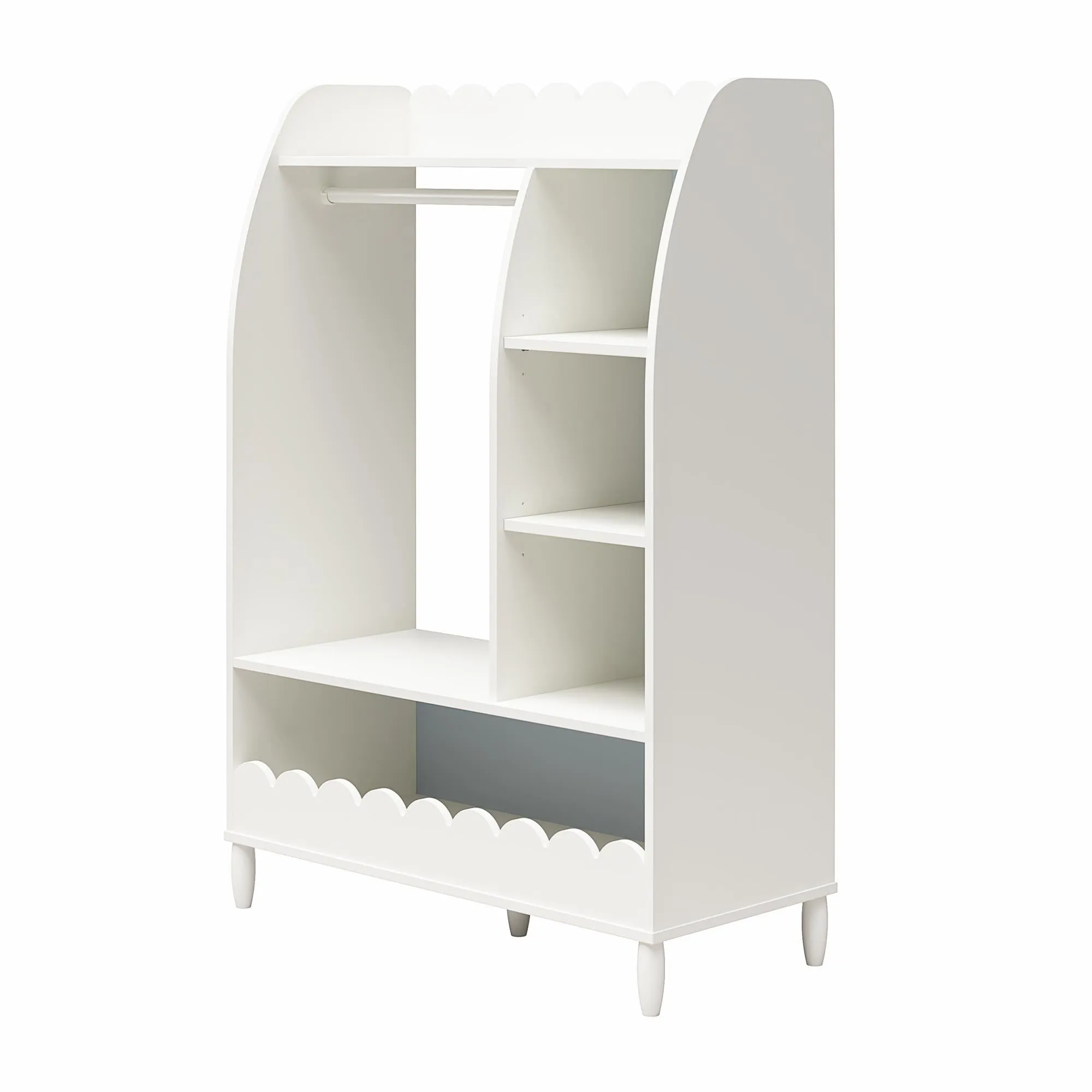 Cloud Kids Dress Up Storage and Clothing Rack with Toy Organizer and Shelves