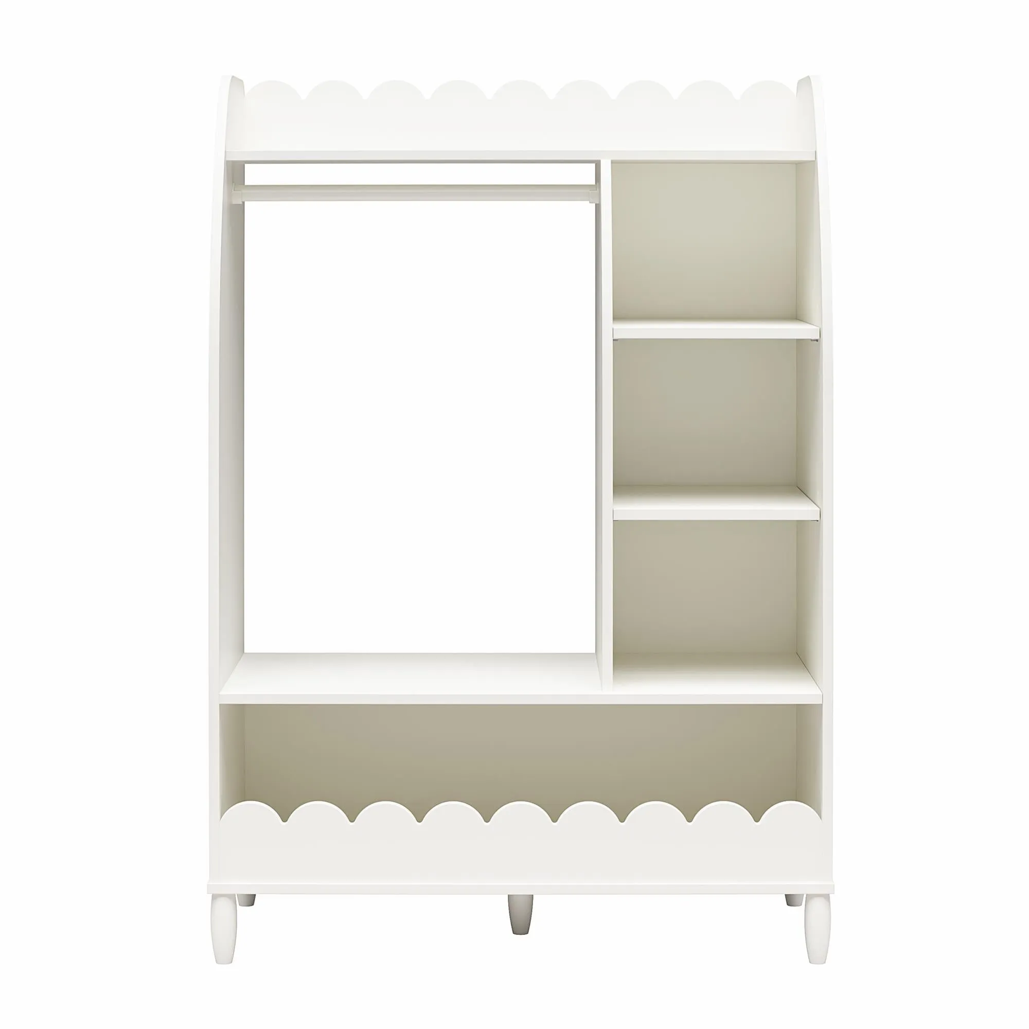 Cloud Kids Dress Up Storage and Clothing Rack with Toy Organizer and Shelves