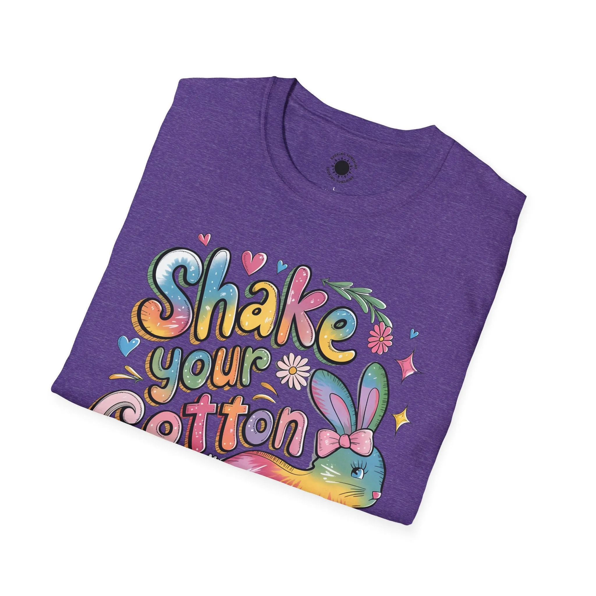 Colorful Bunny Graphic Unisex Softstyle T-Shirt - 'Shake Your Cotton Tail'