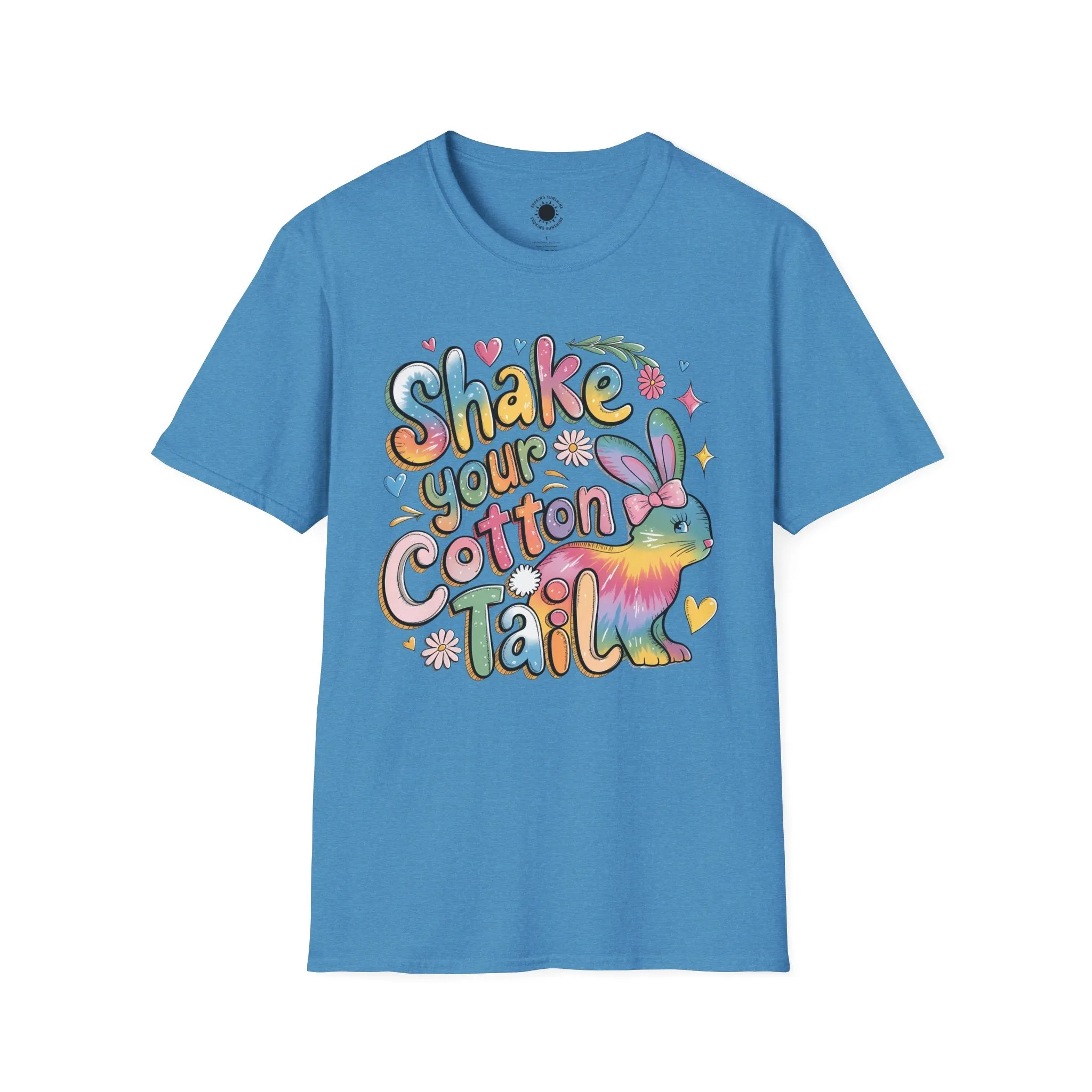 Colorful Bunny Graphic Unisex Softstyle T-Shirt - 'Shake Your Cotton Tail'