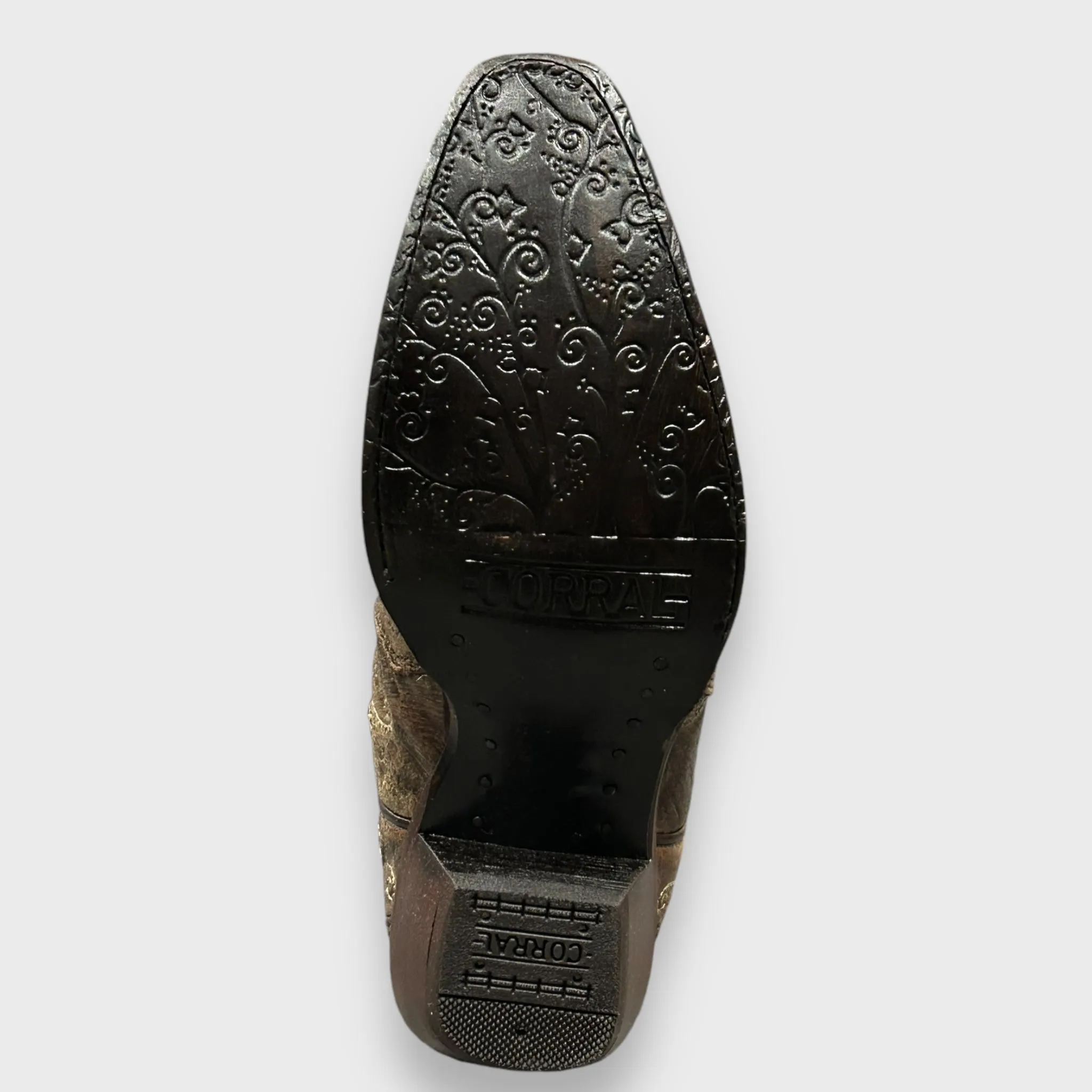 Corral A3569 Black Glitter Inlay Floral Overlay with Crystals and Studs Snip Toe Cowboy Boots