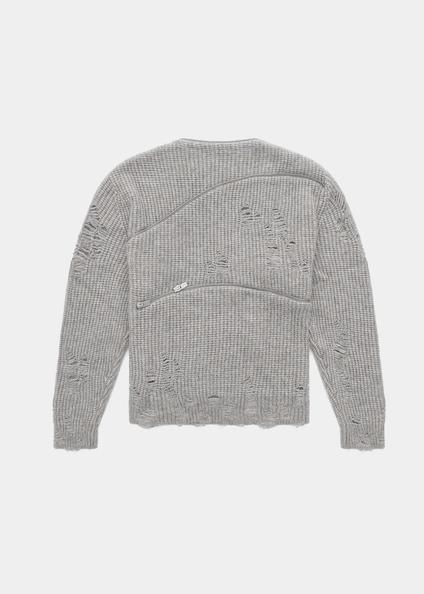 DARK GREY DISTRESSED CARDIGAN