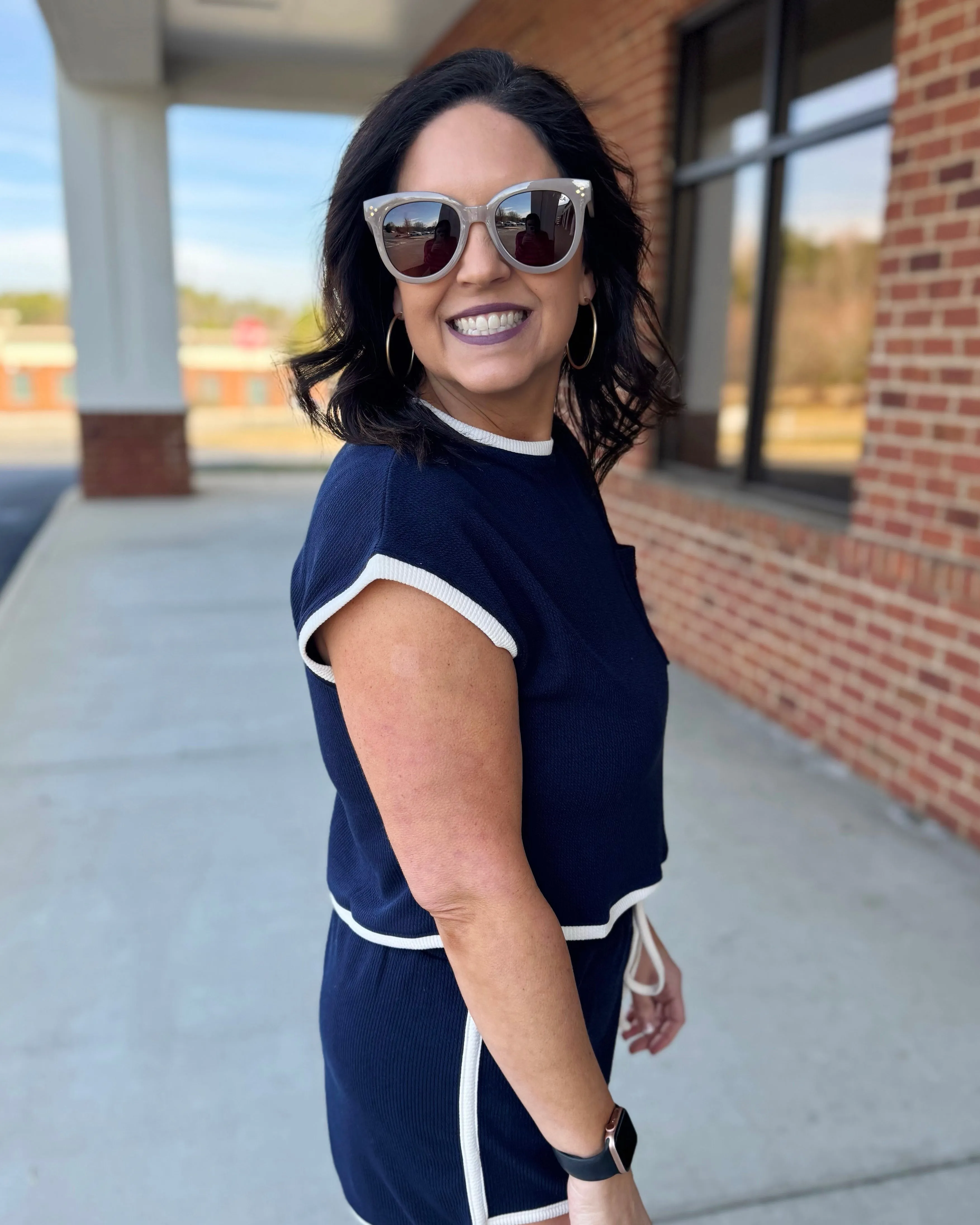 Dina Lounge Top in Navy