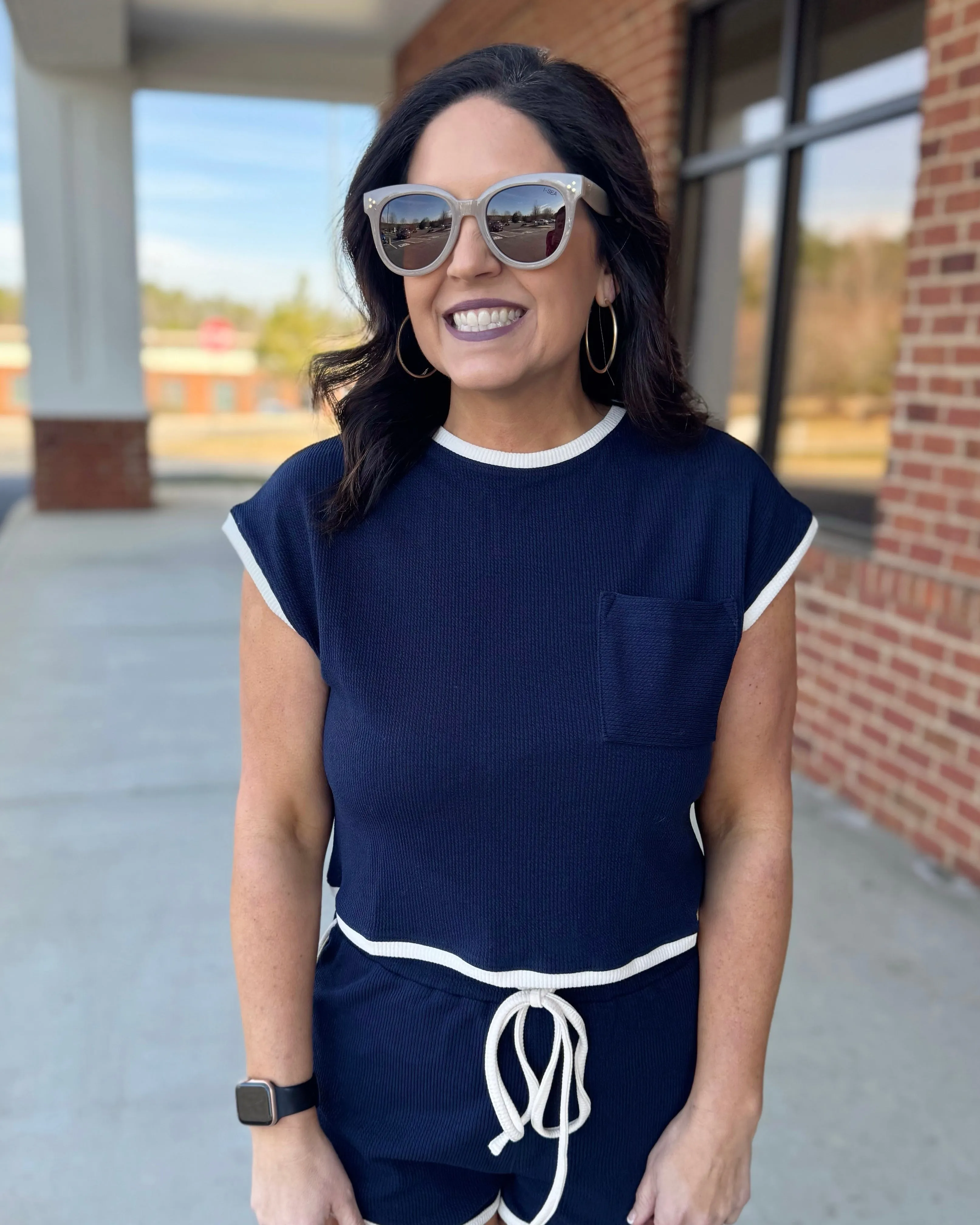 Dina Lounge Top in Navy