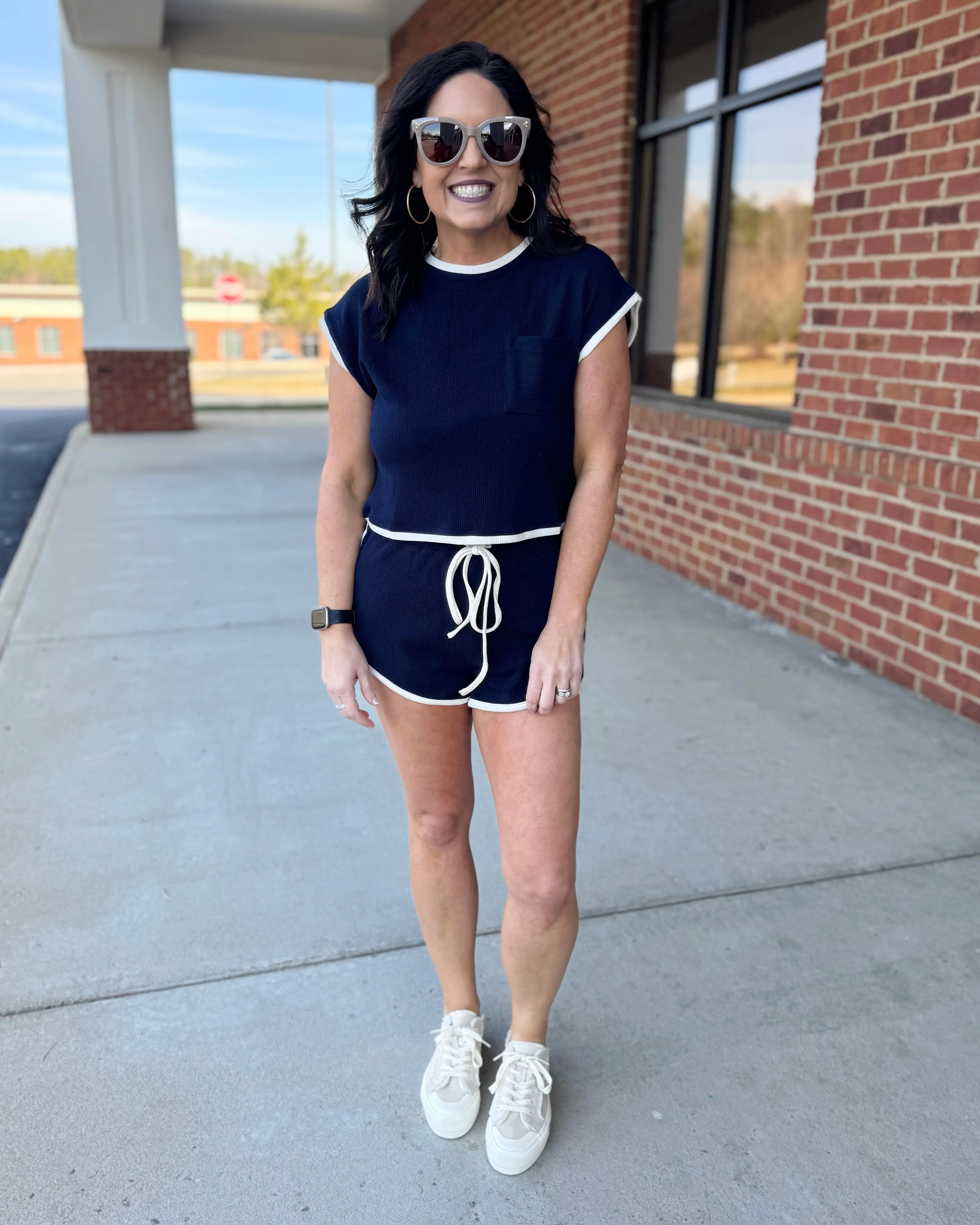Dina Lounge Top in Navy