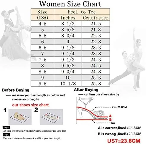 DKZSYIM Women's Latin Dance Shoes Comfortable Salsa Performance Practise Wedding Dance Shoes,Model QJW6232