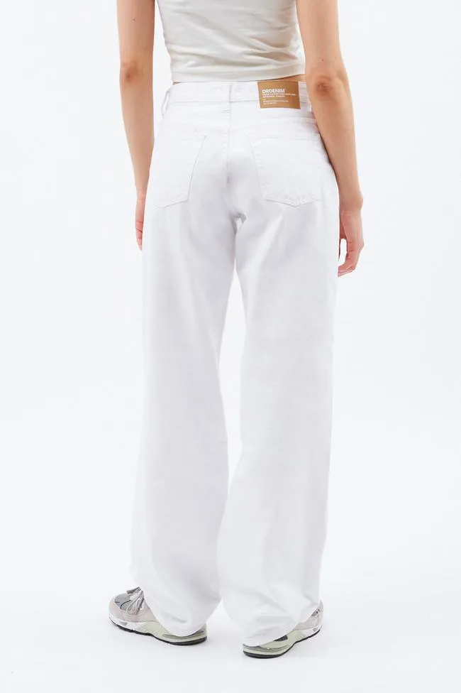 Dr Denim Wide Leg Low Rise Hill Jean - White