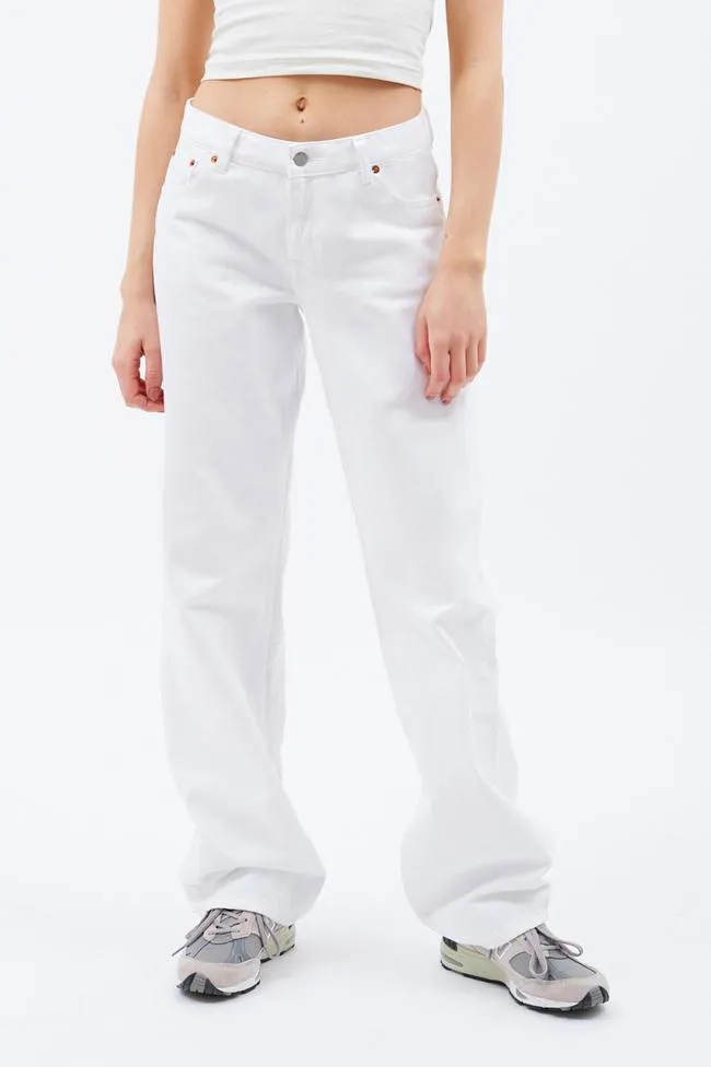 Dr Denim Wide Leg Low Rise Hill Jean - White