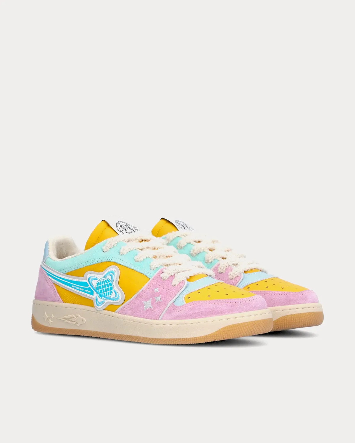 EJ Planet Pink / Yellow / Turquoise Low Top Sneakers