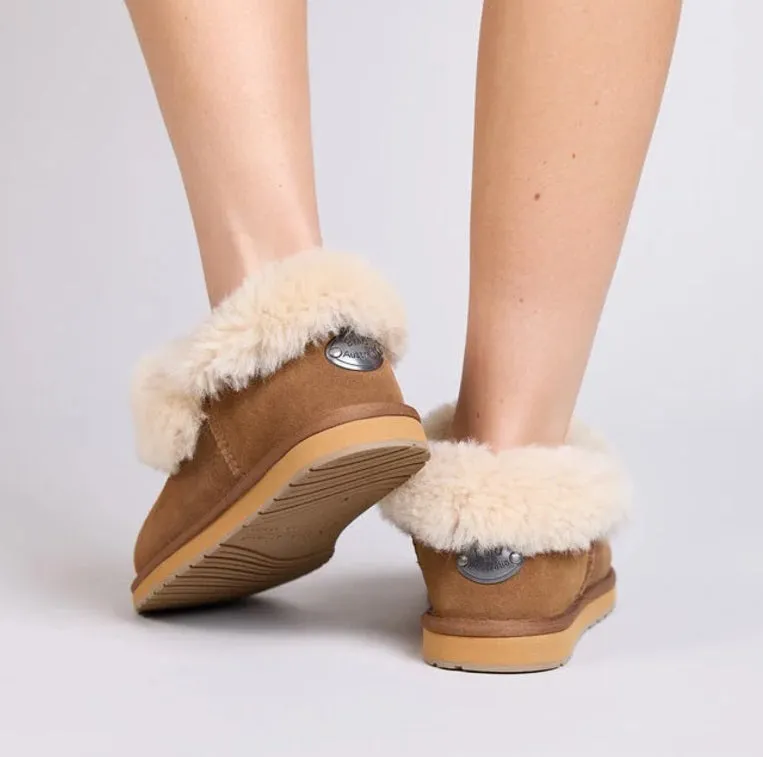 EMU Australia Teen/Adult - Platinum Mintaro Genuine Handcrafted Sheepskin Bootie Slipper, Chestnut