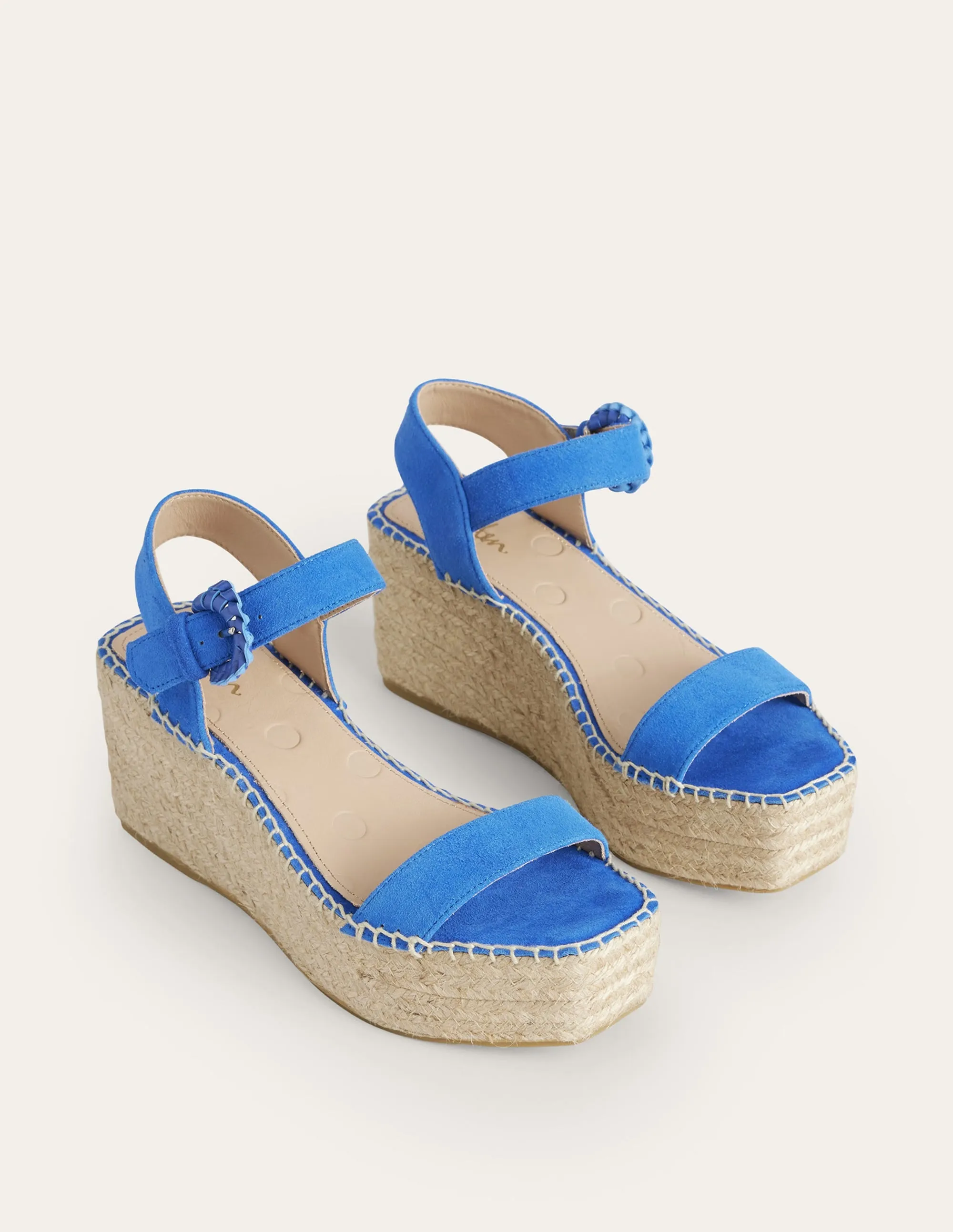 Espadrille Wedges-Blue Heron Suede