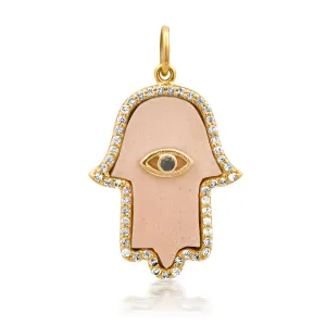 Evil Eye Diamond & Gemstone Hamsa Charm