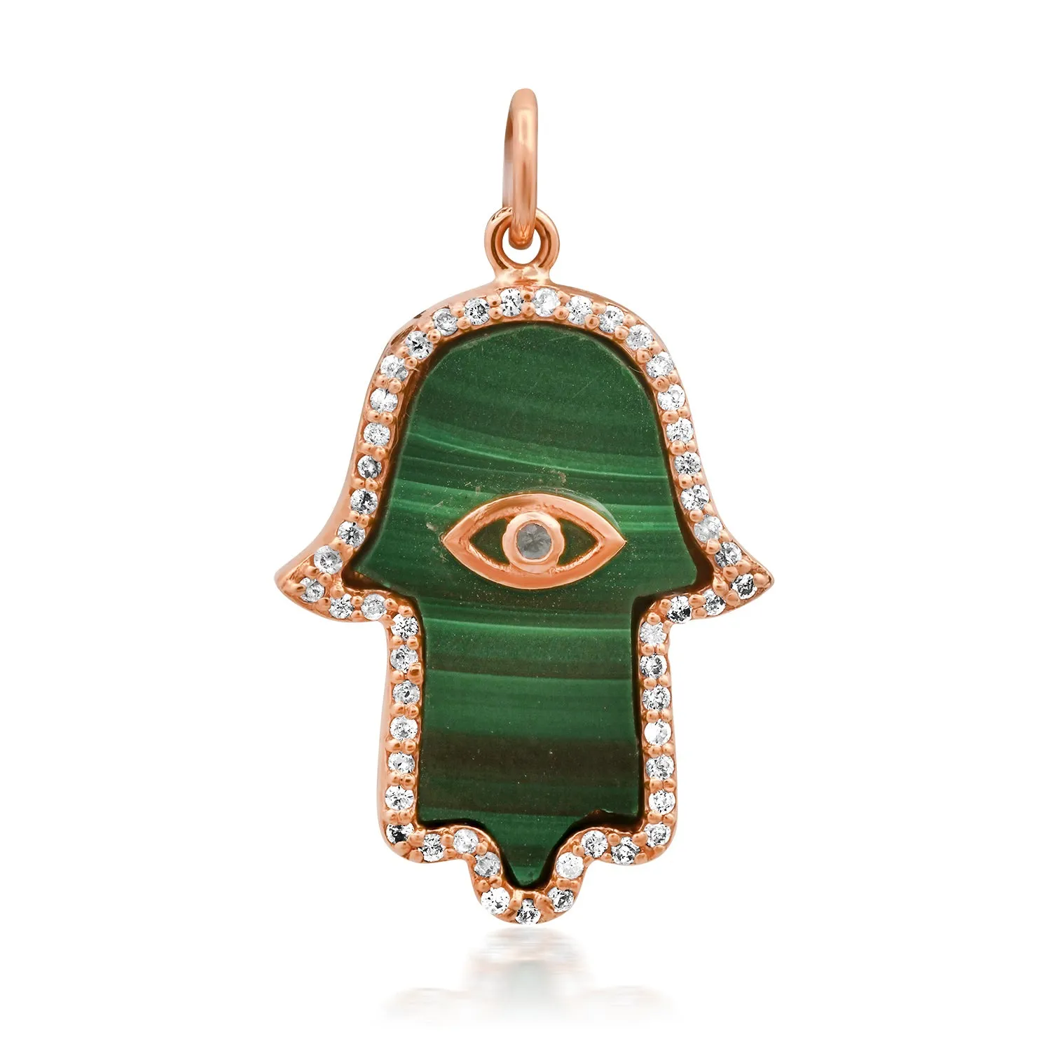 Evil Eye Diamond & Gemstone Hamsa Charm
