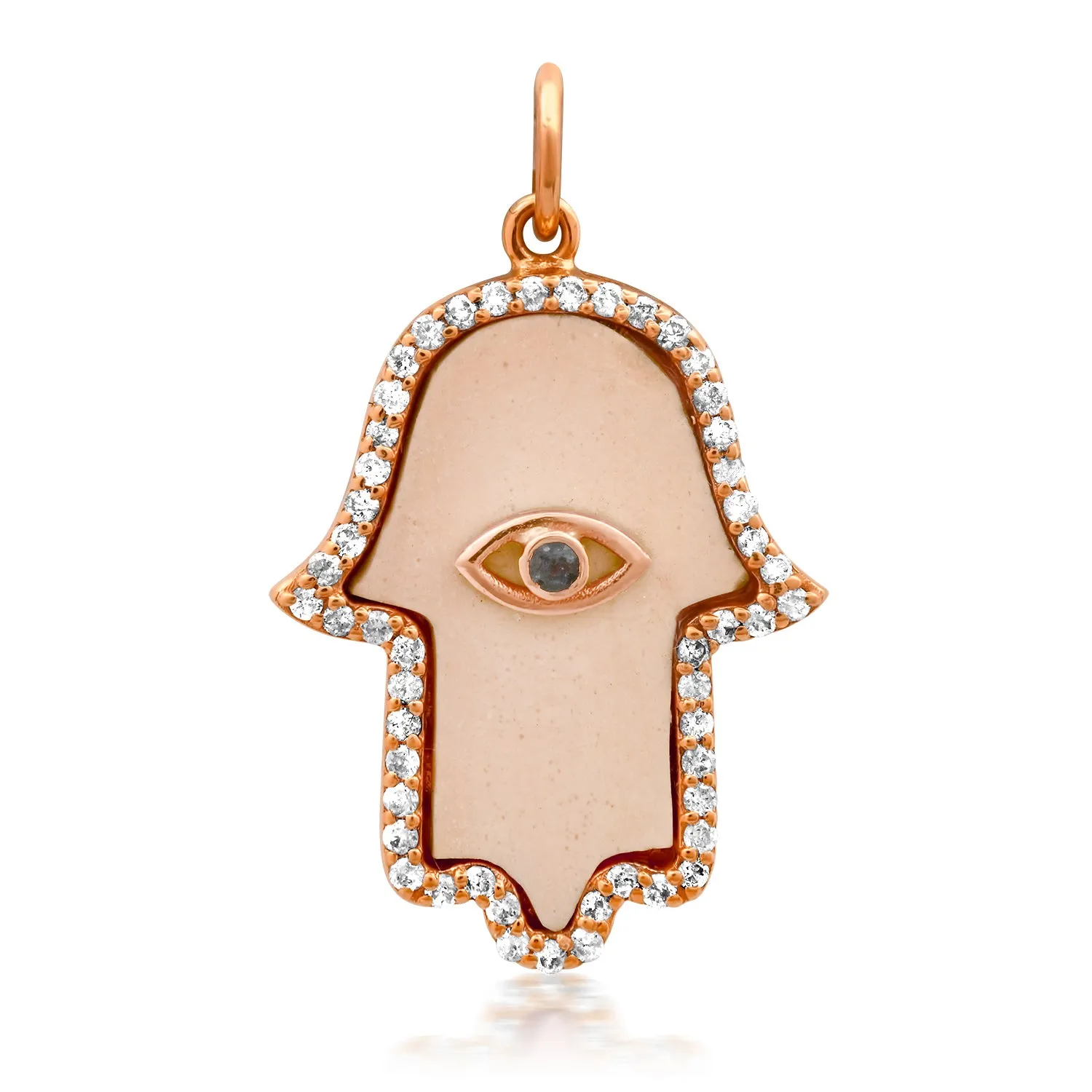 Evil Eye Diamond & Gemstone Hamsa Charm