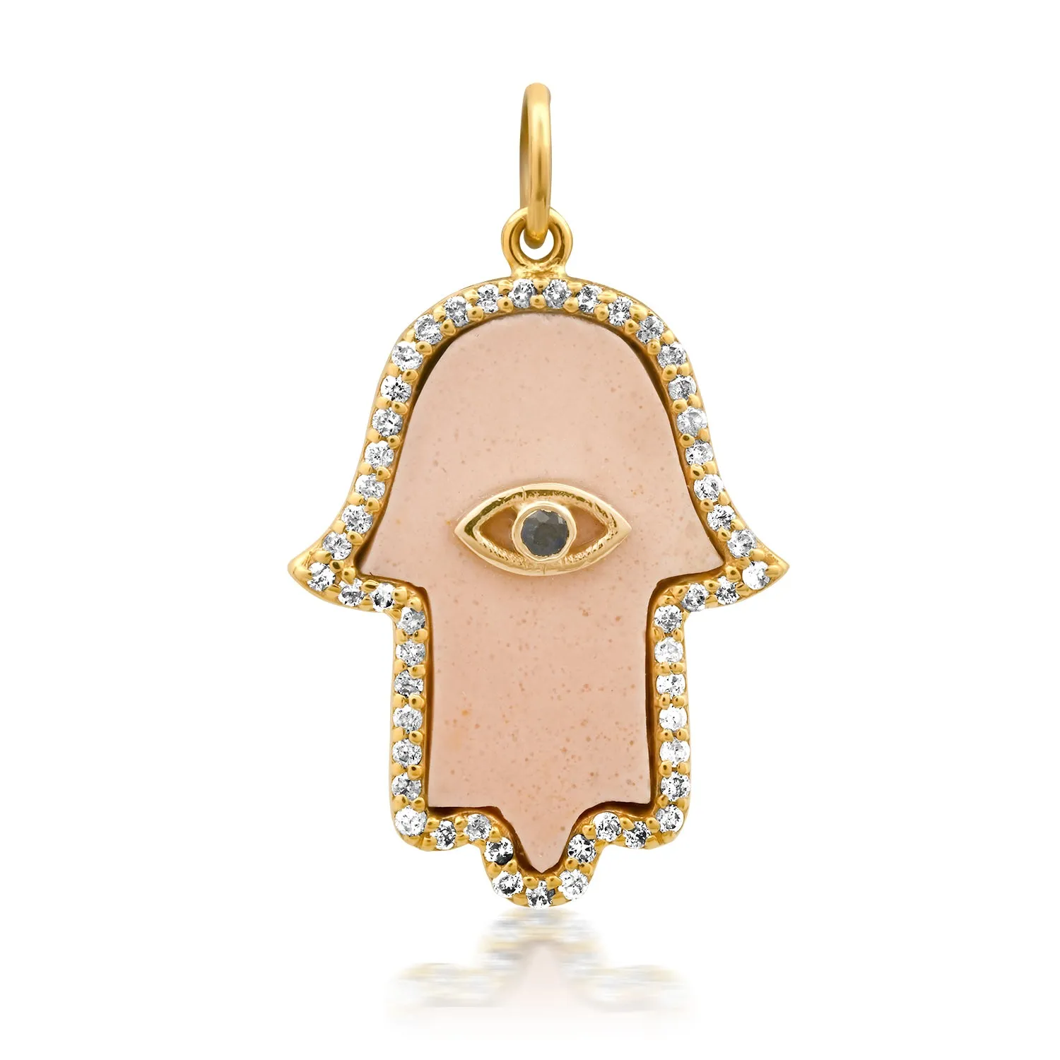 Evil Eye Diamond & Gemstone Hamsa Charm