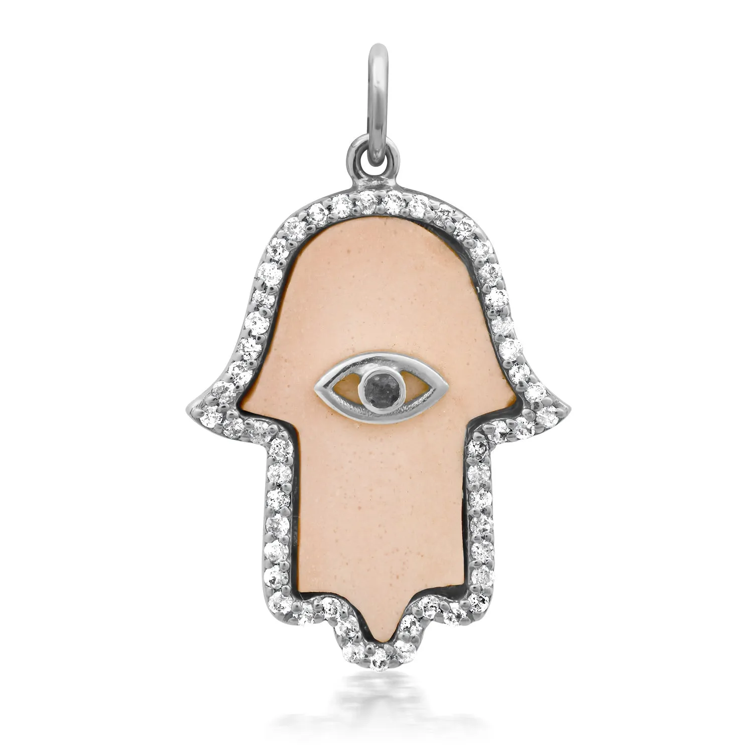 Evil Eye Diamond & Gemstone Hamsa Charm
