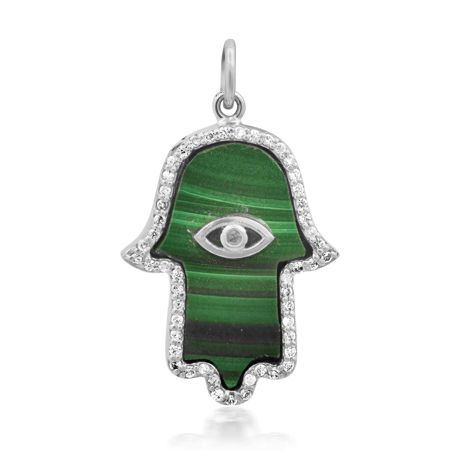 Evil Eye Diamond & Gemstone Hamsa Charm