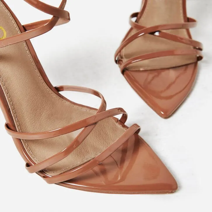 Fashion Leather Pointed Toe Ankle Strap Sandals
