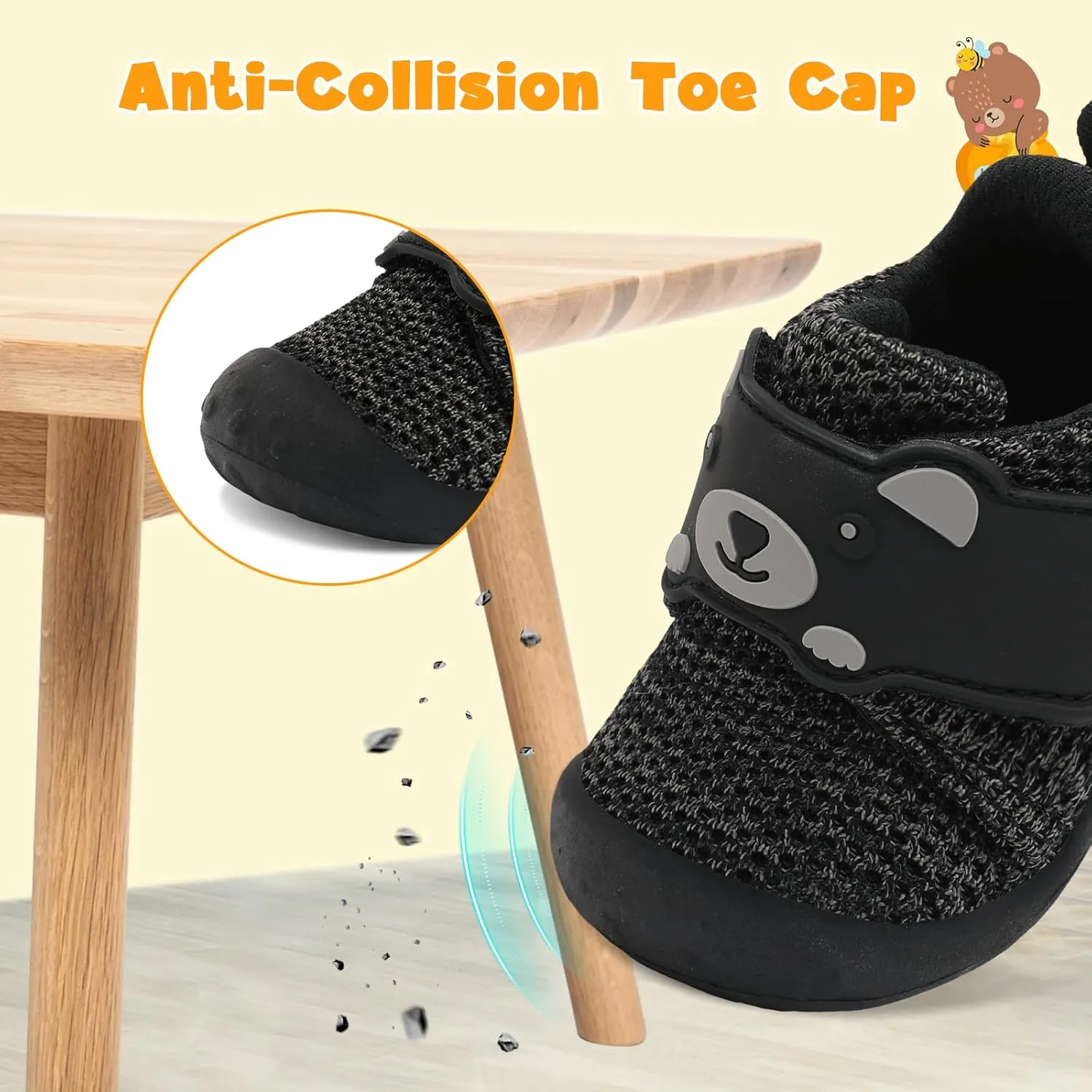 FEETCITY Baby Walking Shoes Wide Baby Shoes Boys Girls Infant Sneakers Crib Shoes Breathable Toddler Barefoot Shoes Slip On Shoes