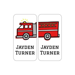 Fire Truck Shoe Labels