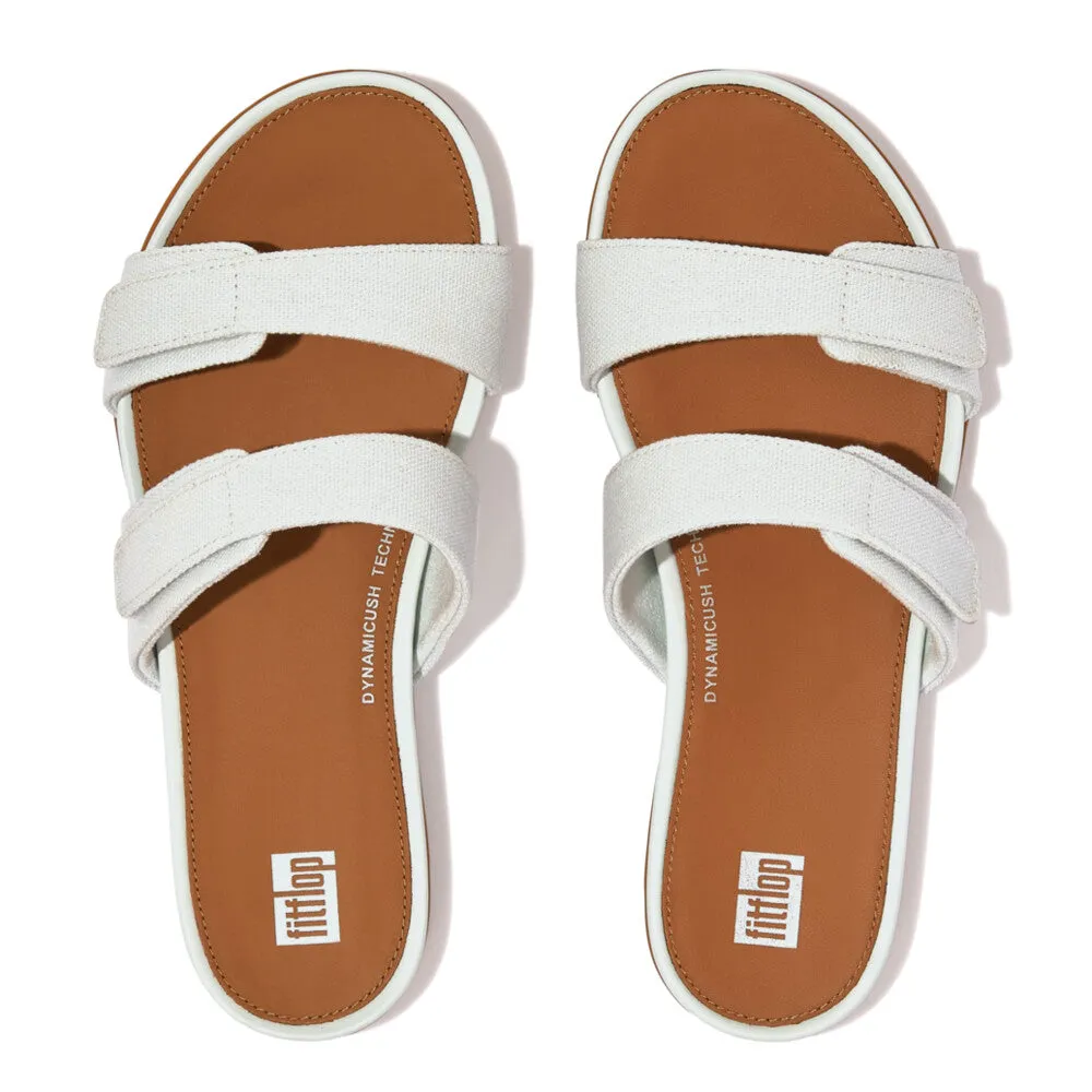 FitFlop Gracie Canvas Slide Sandals - Seafoam Blue
