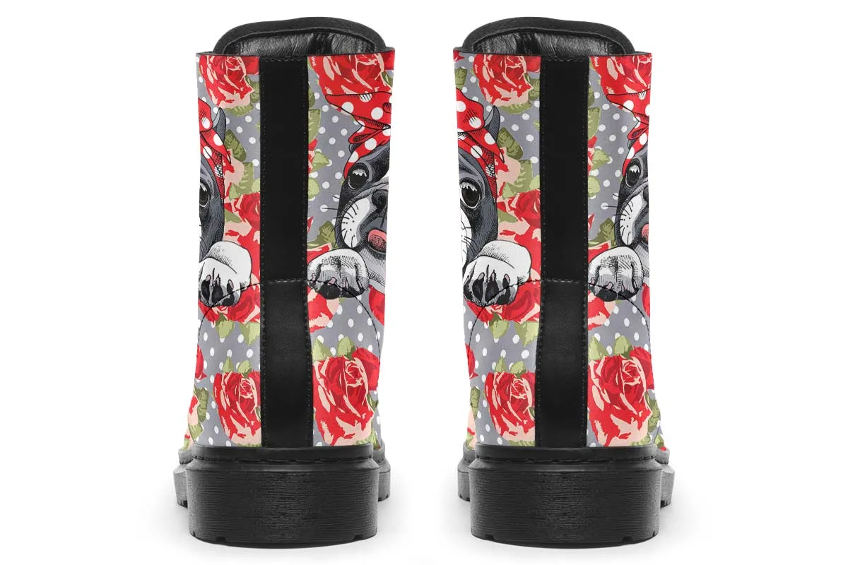 Floral Boston Terrier Boots