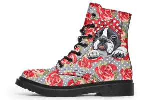 Floral Boston Terrier Boots