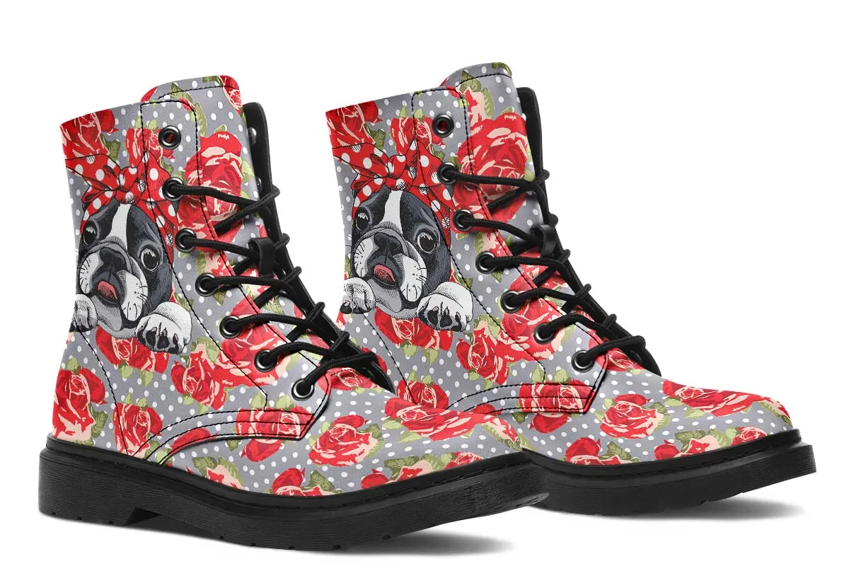 Floral Boston Terrier Boots
