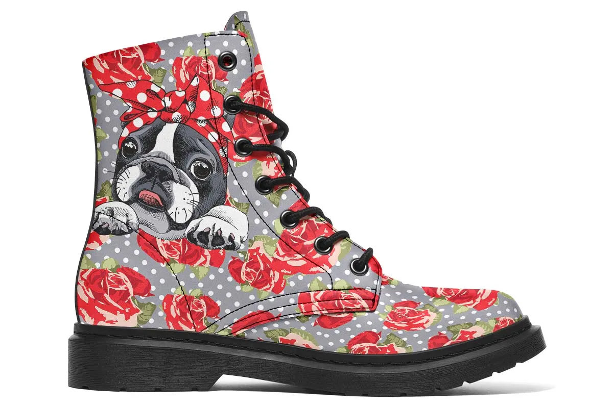 Floral Boston Terrier Boots