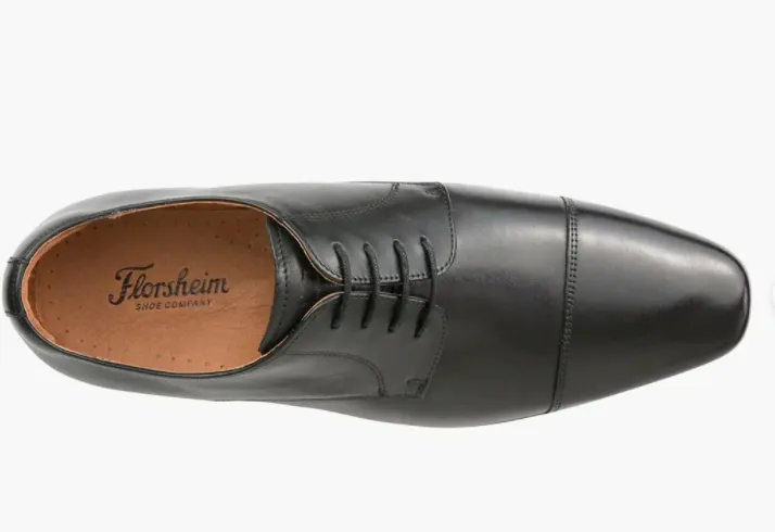 Florsheim Cross Cap Toe Shoe - Black