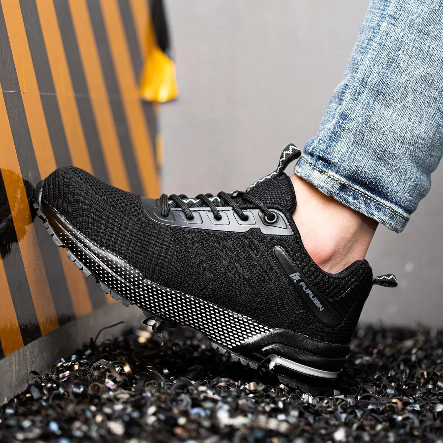 Furuian Steel Toe Sneakers for Women Men Lightweight Safety Shoes Comfortable Steel Toe Shoes