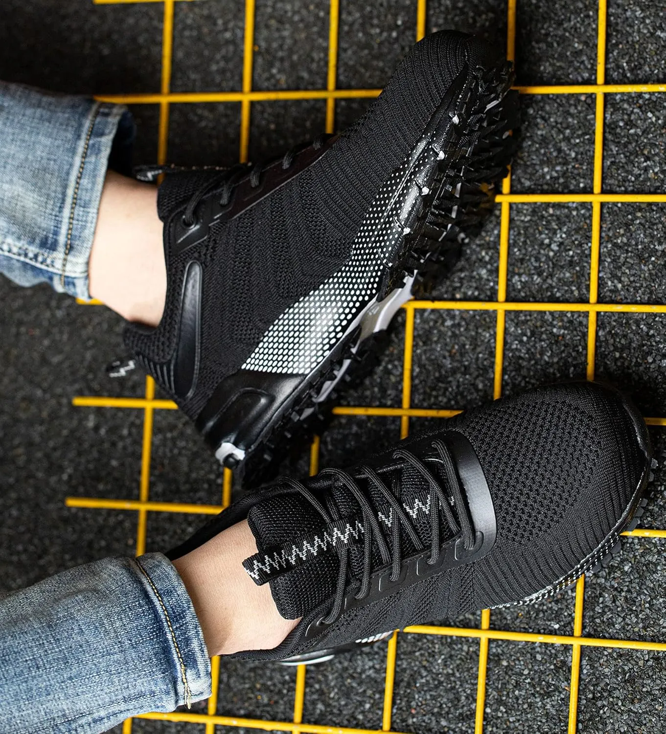 Furuian Steel Toe Sneakers for Women Men Lightweight Safety Shoes Comfortable Steel Toe Shoes