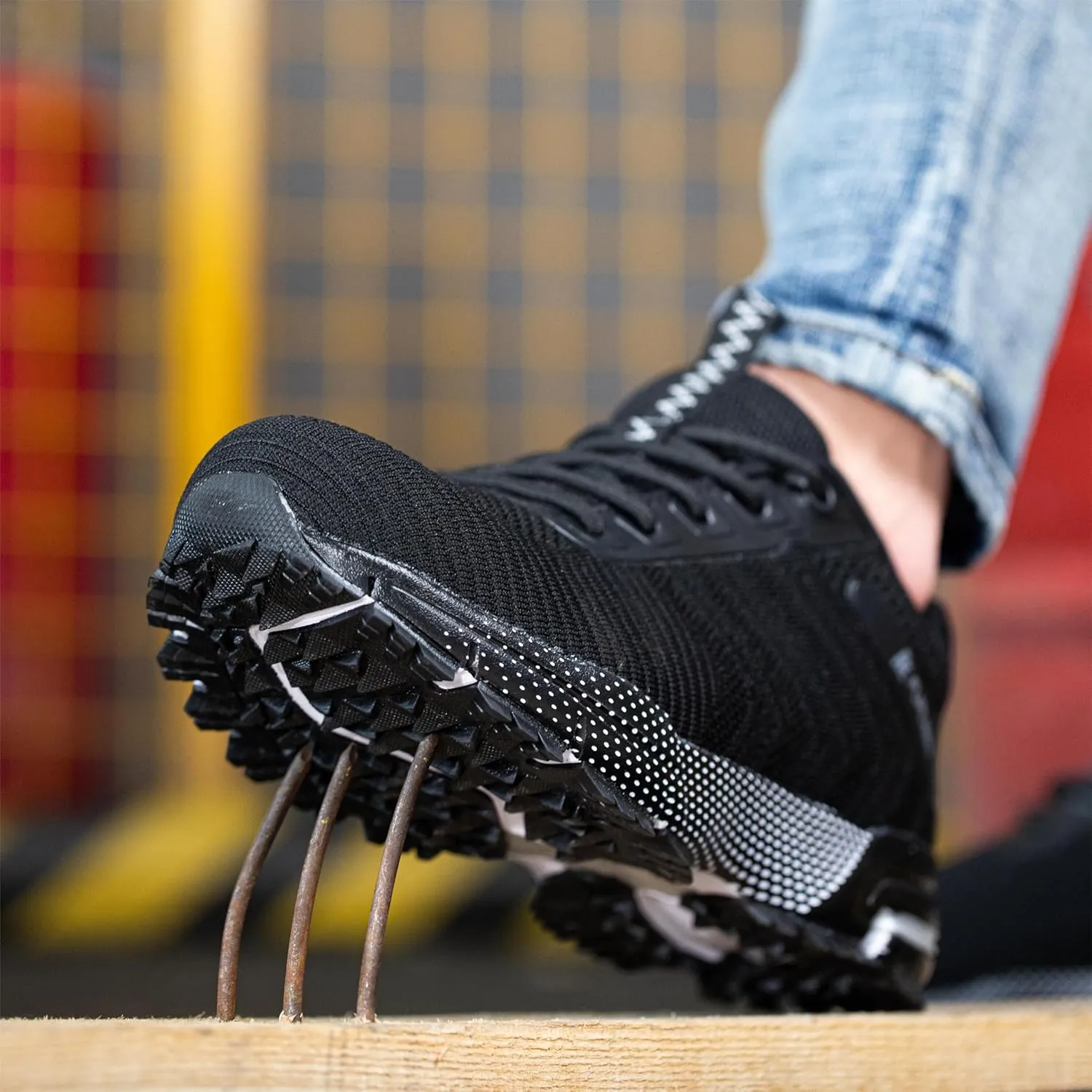 Furuian Steel Toe Sneakers for Women Men Lightweight Safety Shoes Comfortable Steel Toe Shoes