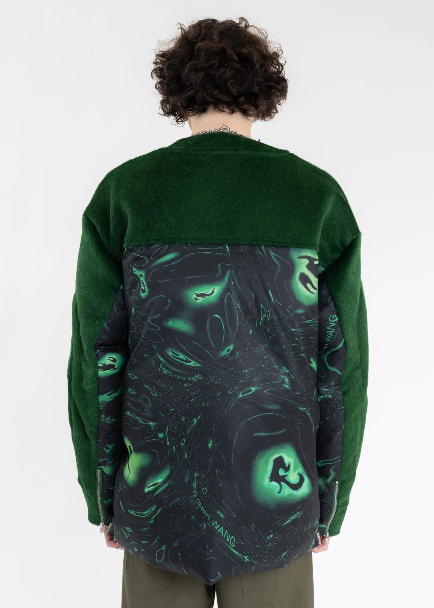 Green 3D STRUCTURE SWEATER