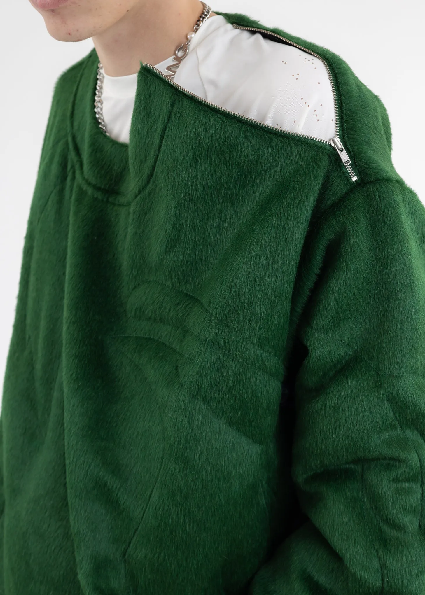Green 3D STRUCTURE SWEATER