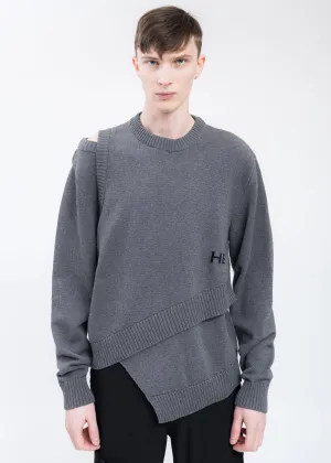 Grey Layered Knit With INTARSIA HE Logo